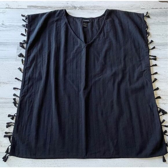 Cover 2 Cover oversized beachy boxy minimalist vneck shirt top blouse - Picture 1 of 8